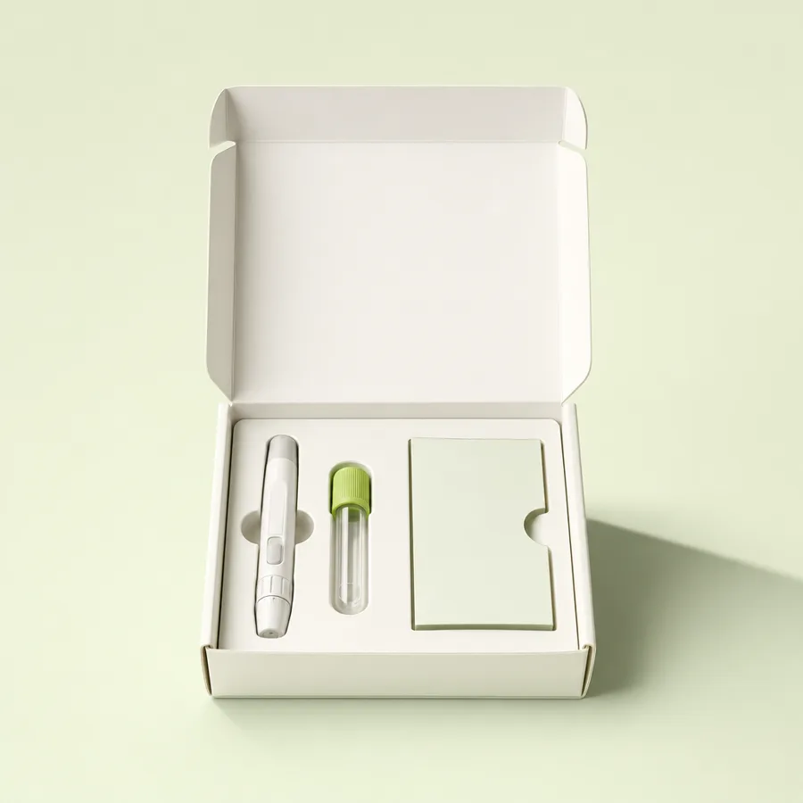 Sero finger-prick blood test kit, opened